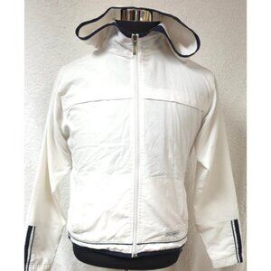 Reebok Womens Medium White Full Zip Hooded Lightweight Lined Outdoor Jacket